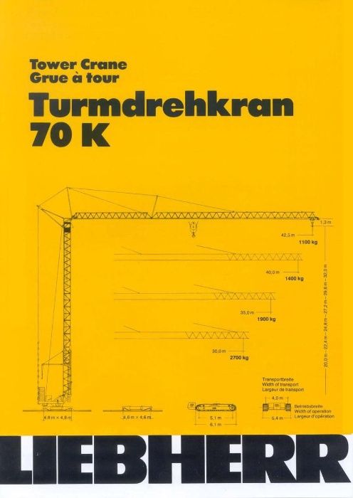 Оренда баштового крана LIBHERR 70к (Libherr 63к) Ватажопійомність 6т