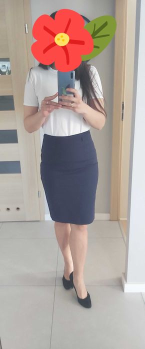 Granatowa spodnica olowkowa