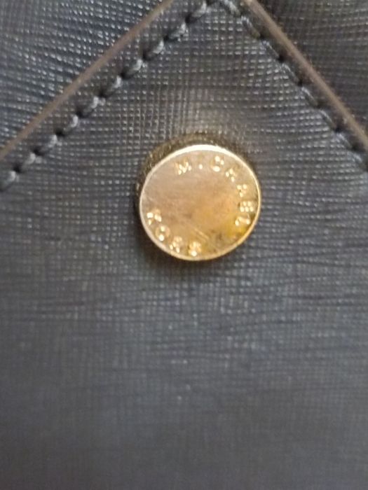 Містка сумка Michael Kors шкіряна тоут синій сафьян