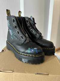 dr martens sinclair floral backhand leather platform boots