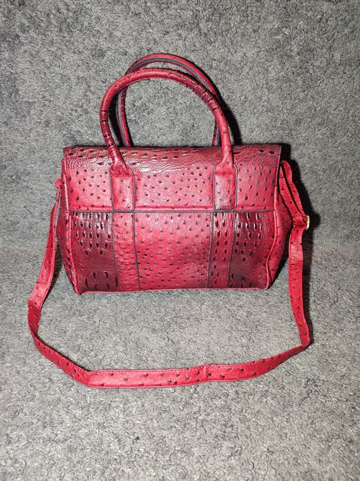 Сумка mulberry magenta ostrich bayswater