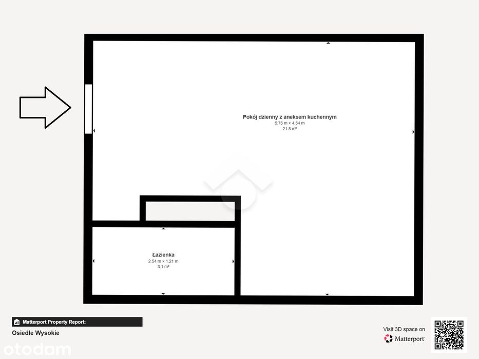 Jednopokojowe mieszkanie do wykończenia