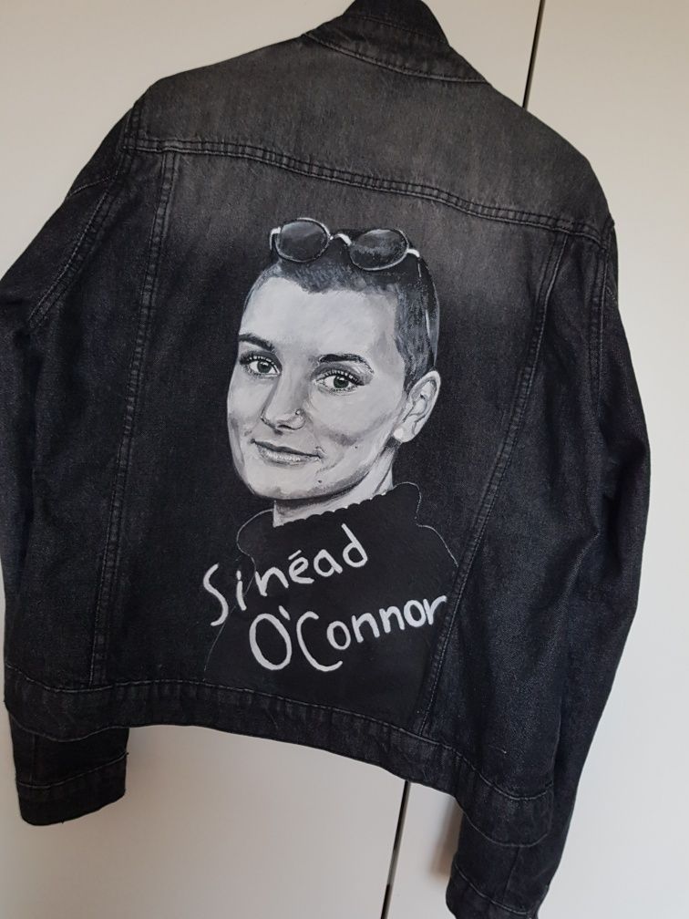Kurtka jeans  malowana ręcznie