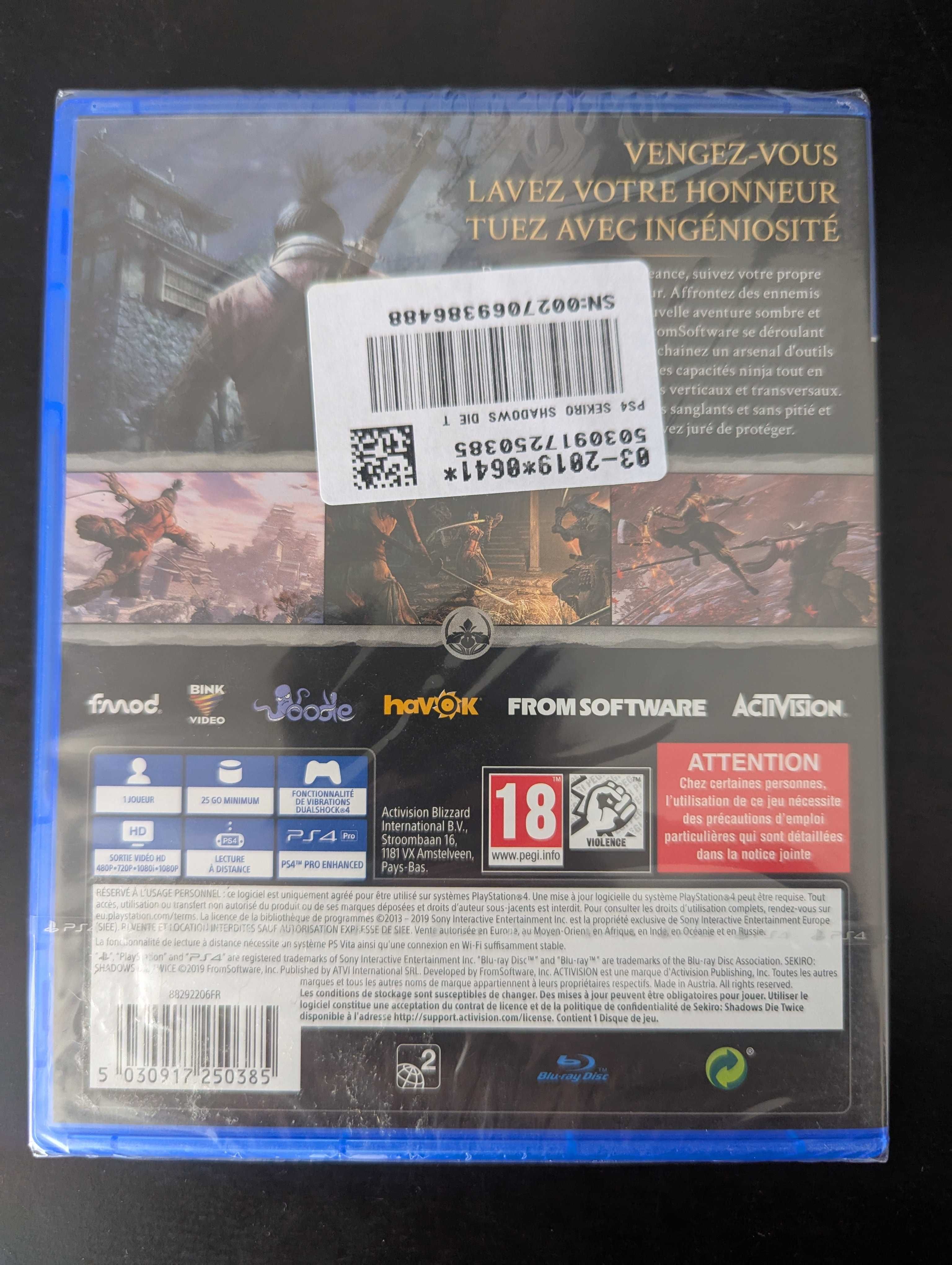 Sekiro Shadows Die Twice PS4 SELADO