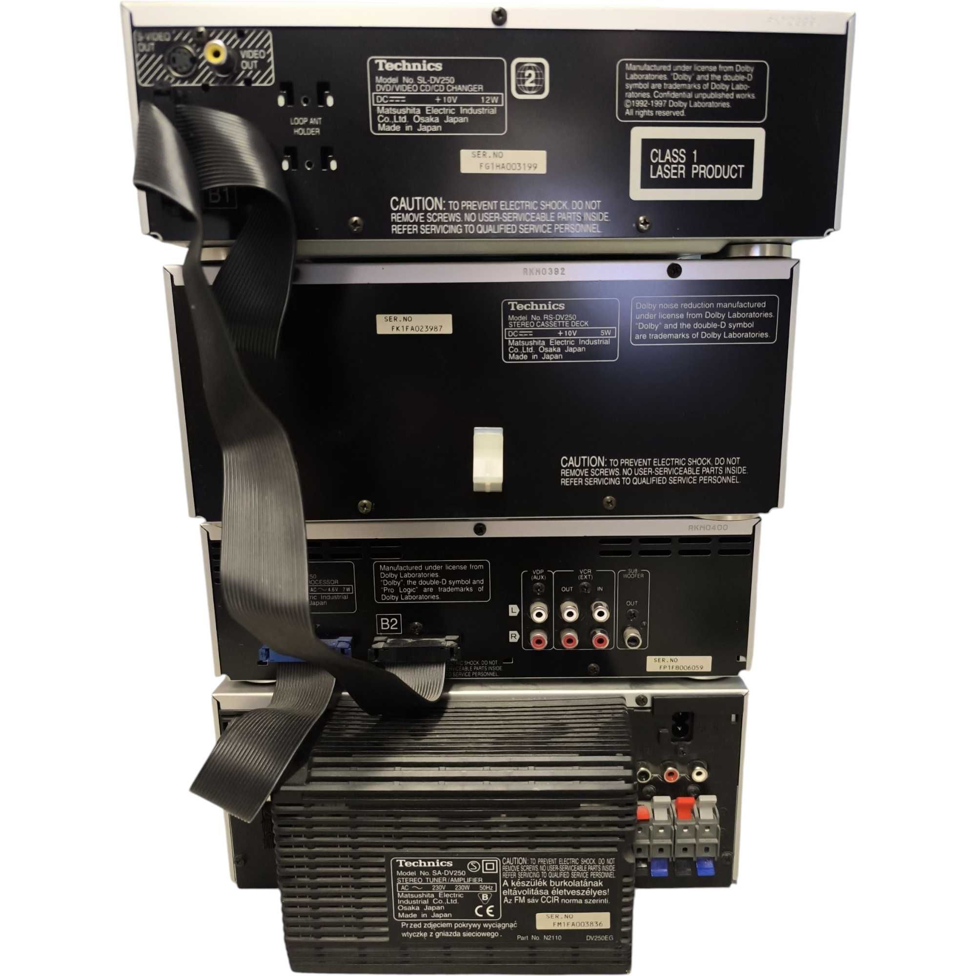 Japońska 4 elementowa wieża Technics SA-DV250 SH RS SL-DV250 DVD