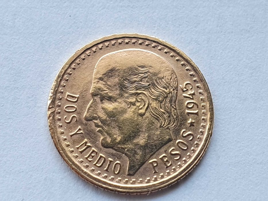 Meksyk 2,5 Pesos 1945 r złota moneta