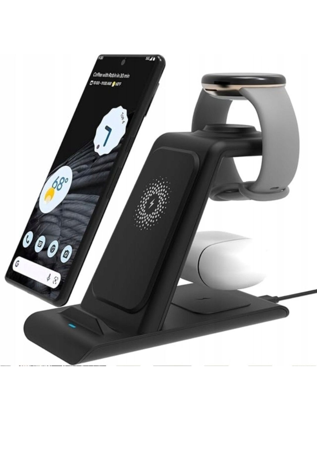 Ładowarka Indukcyjna JH12-G Smartfon Słuchawki Smartwatch biala