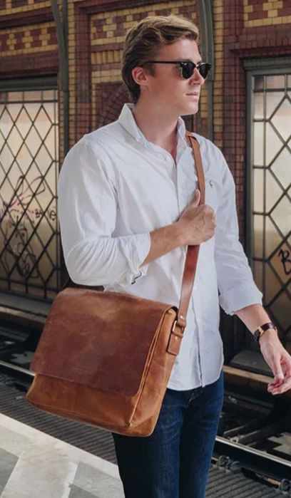 Чоловіча шкіряна сумка через плече Holzricter Berlin