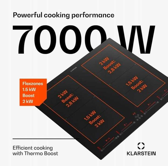 Płyta indukcyjna do zabudowy Klarstein 60CM BOOSTER 4 Pola 9600 W