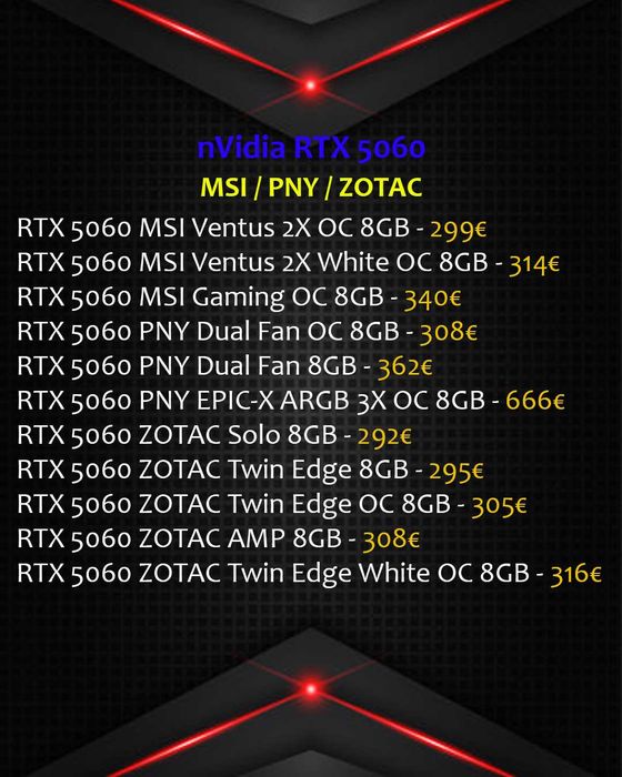 Gráficas nVidia RTX 5000 (29-Novembro) Novas por Encomenda