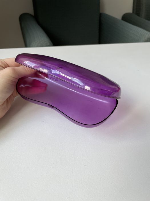 Vintage france etui futerał na okulary przeciwsłoneczne fioletowy