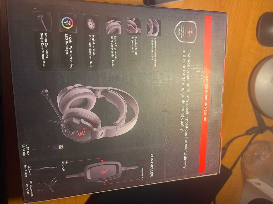 A4tech Bloody G330p USB/AUX 3.5 4P - Vermelho [open]