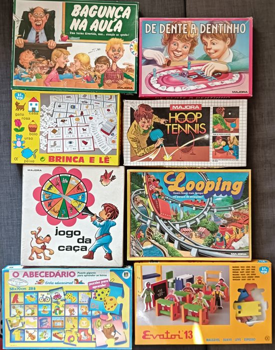 Jogos de tabuleiro antigos Majora e outros e Lego Atco