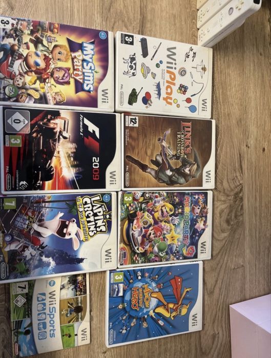 Nintendo wii 3 comandos e 7 jogos originais ( ler descricao )