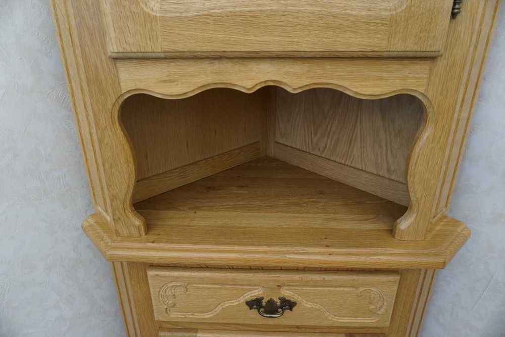 Witryna z Komoda Narożna Lity Dąb Dębowa Naturalny 58/58 cm ( p-1285 )