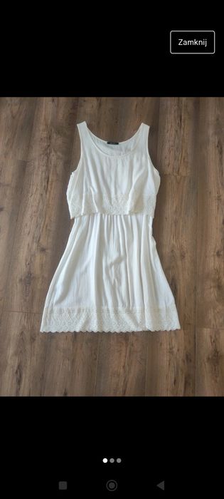 Sukienka Boho koronkowa ślub cywilny poprawiny wesele ecru M L