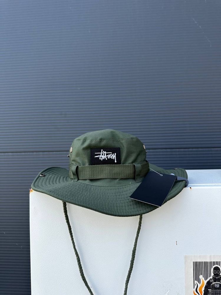 Панама Stussy чорна/ панамка стуссі зелена/ чоловіча панама/ жіноча