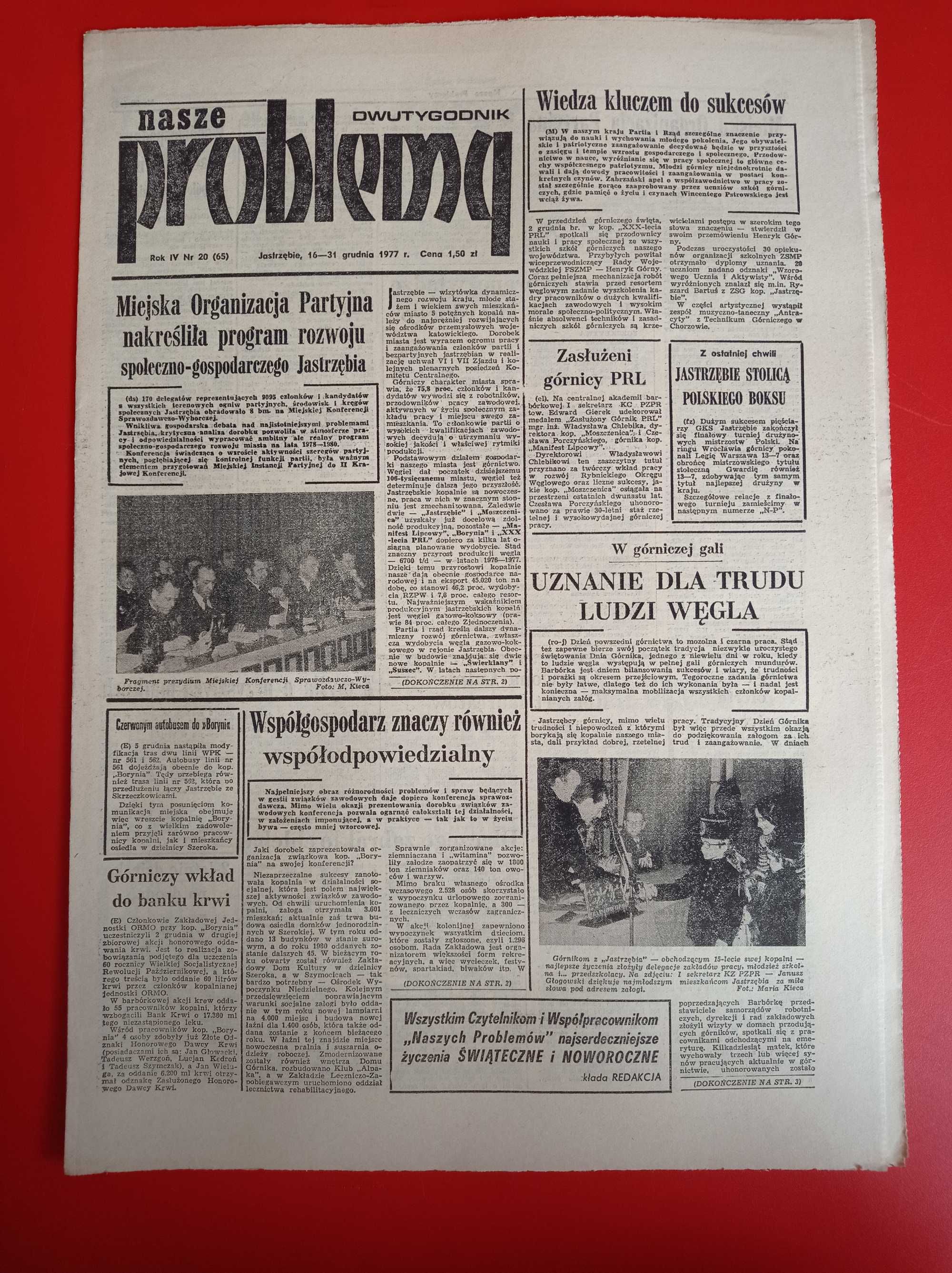 Nasze problemy, Jastrzębie, nr 20, 16-31 grudnia 1977