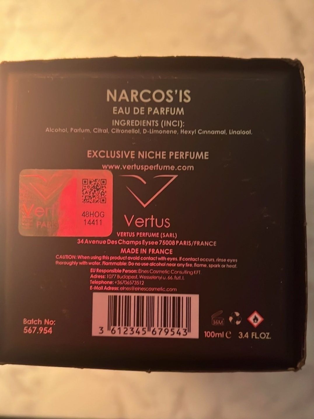 Vertus Narcos'is Оригинал  Распив