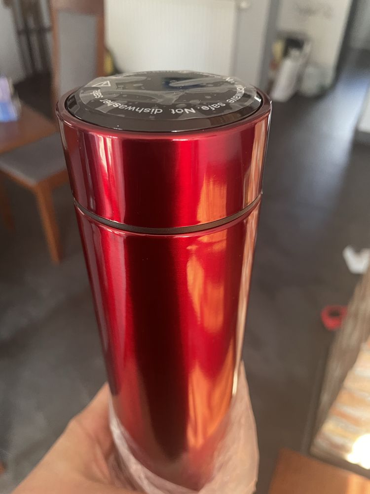Kubek termiczny termos bidon smart led 500 ml bordo