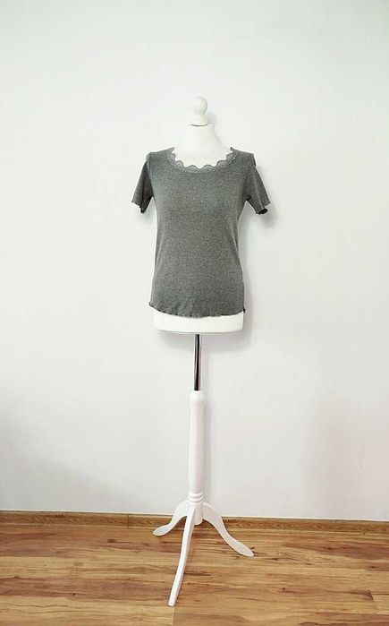 Ze-ze szara prążkowana koszulka tshirt