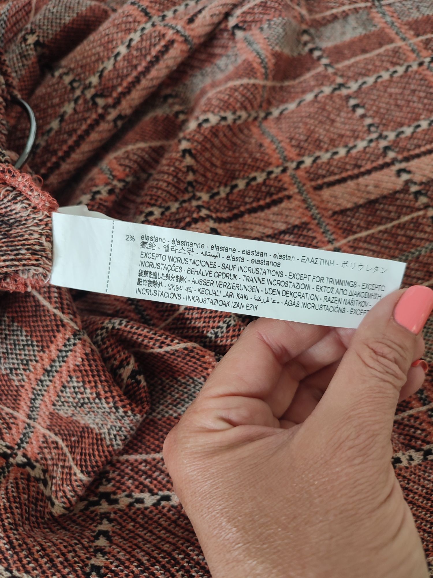 ZARA Spodnie Culotte w Kratę z Ozdobną Klamrą Rozmiar S 36