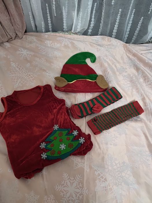 Świetny strój przebranie Mikołaj elf elfinka pomocnik  Mikołaja roz XS