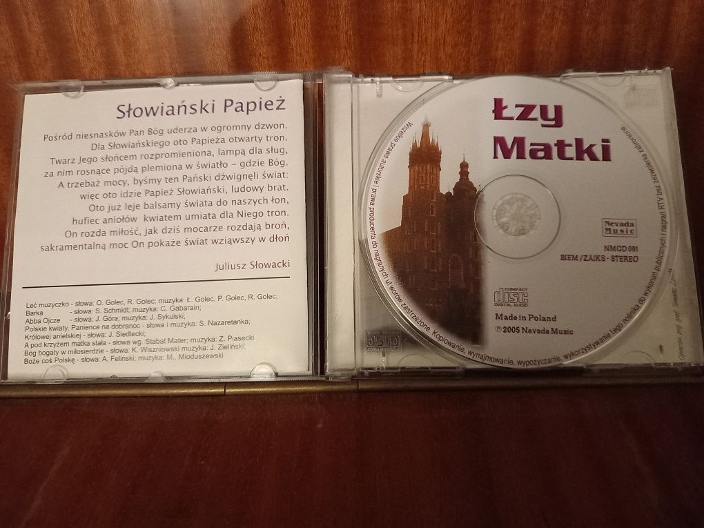 Płyta CD łzy matki Jan Paweł II 2005r