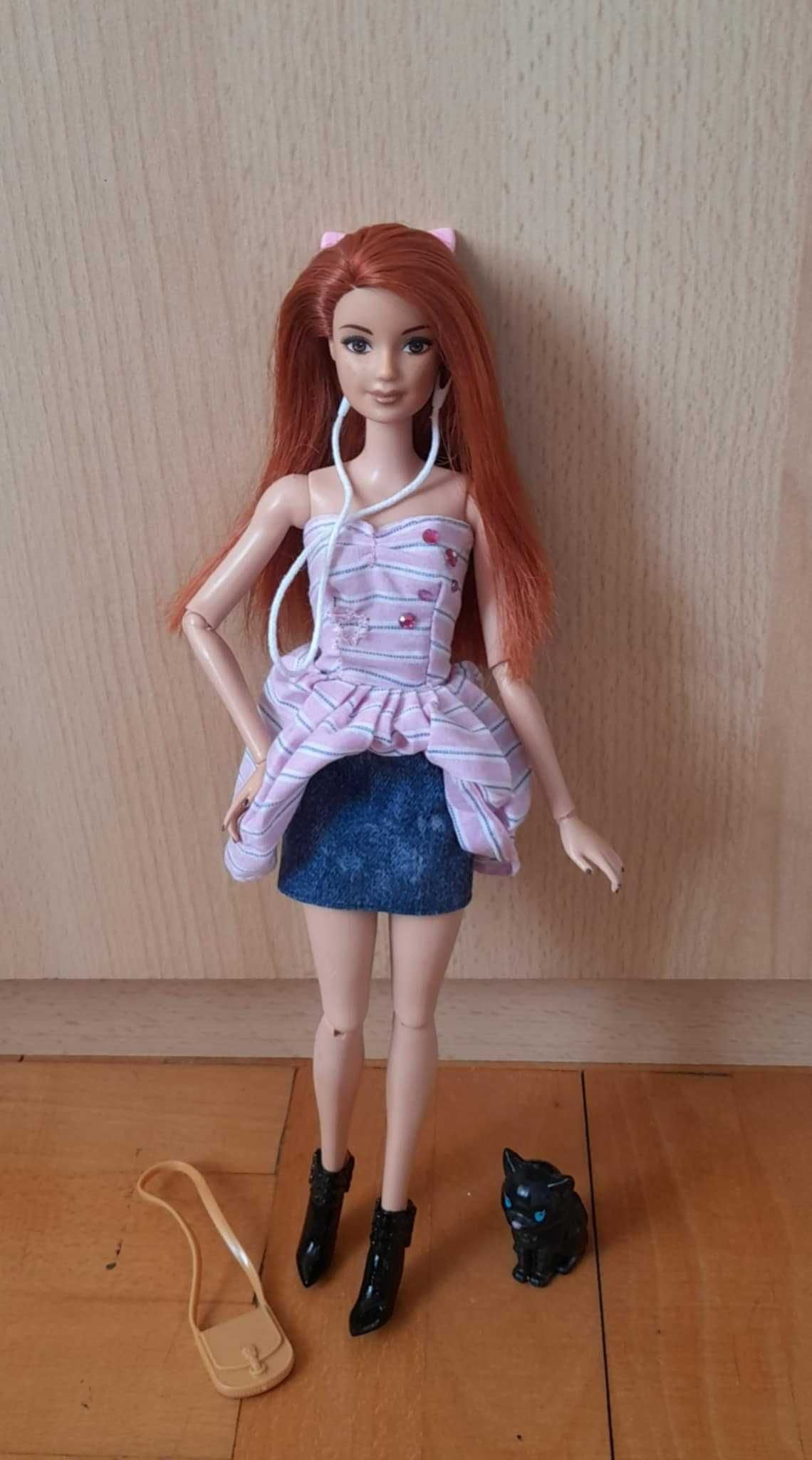 barbie made to move deluxe style artykułowane ciało music ruda kot pet