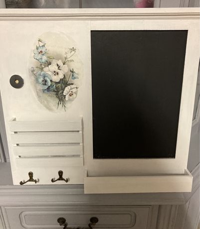 Tablica organizer memoboard Shabby vintagd biały kwiaty