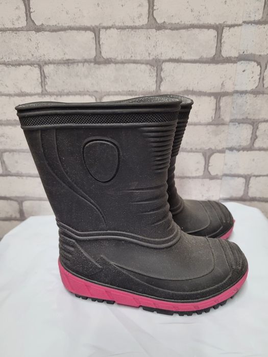 Kalosze dziecięce  czarno-różowe Rozmiar 26-27