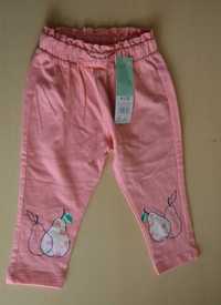 Spodnie dresowe na gumce różowe dla dziewczynki 80 cm nowe