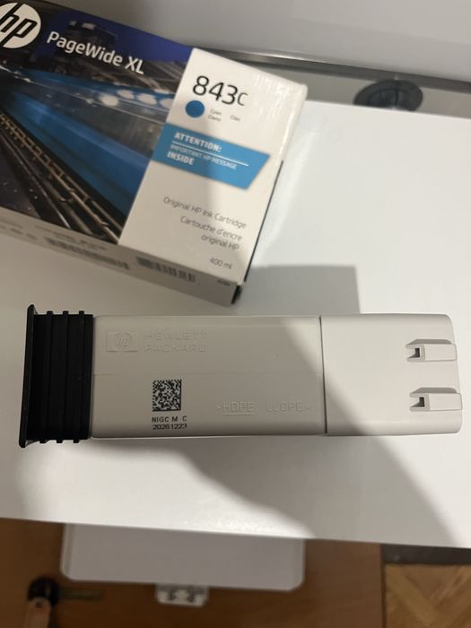 Струменевий картридж HP 843C PageWide XL блакитного (Cyan) кольору.