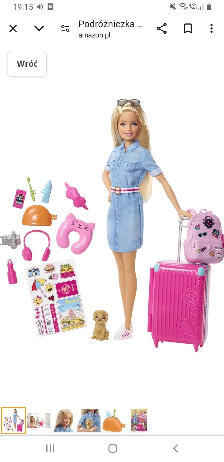 Barbie podróżniczka z walizką i plecakiem