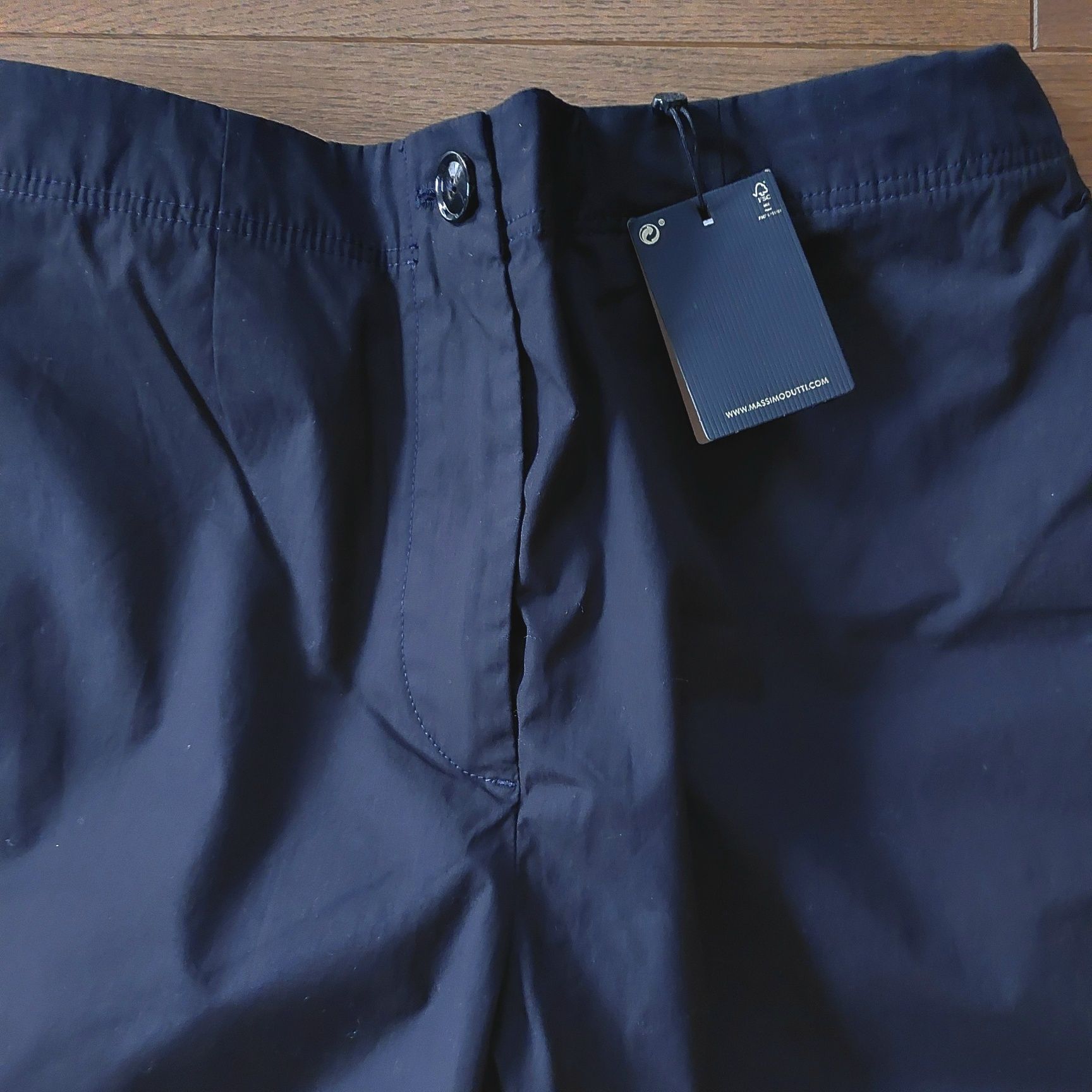 Massimo Dutti czarne bawełniane, proste, spodnie r40
