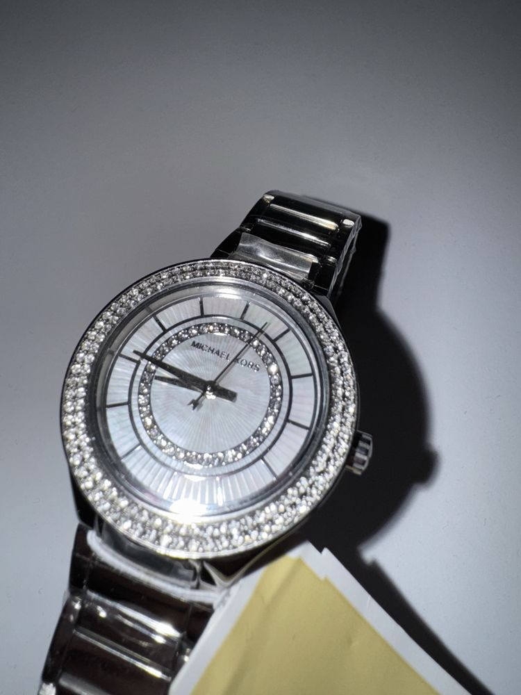 Zegarek Michael Kors srebrny damski nowy oryginalny cyrkonie bransolet