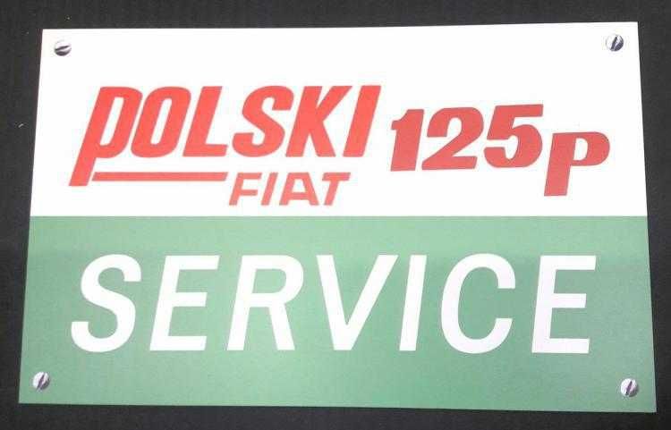 Tablica PRL Polski Fiat 125p Service tablica pcv