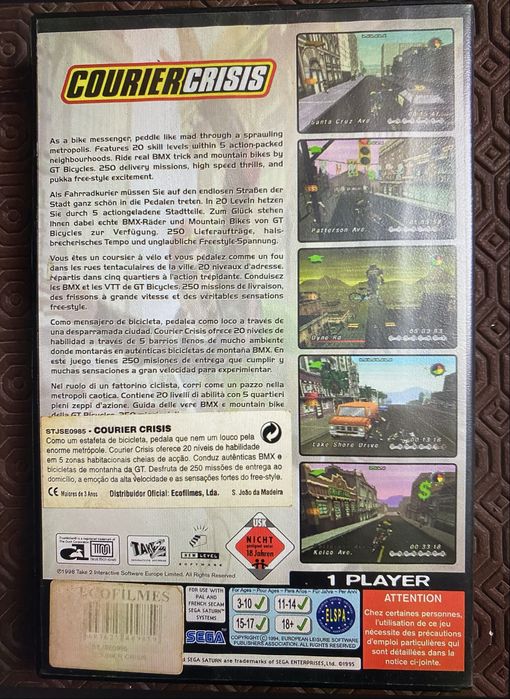 Jogo Sega Saturn – Courier Crisis - Retro Gaming
