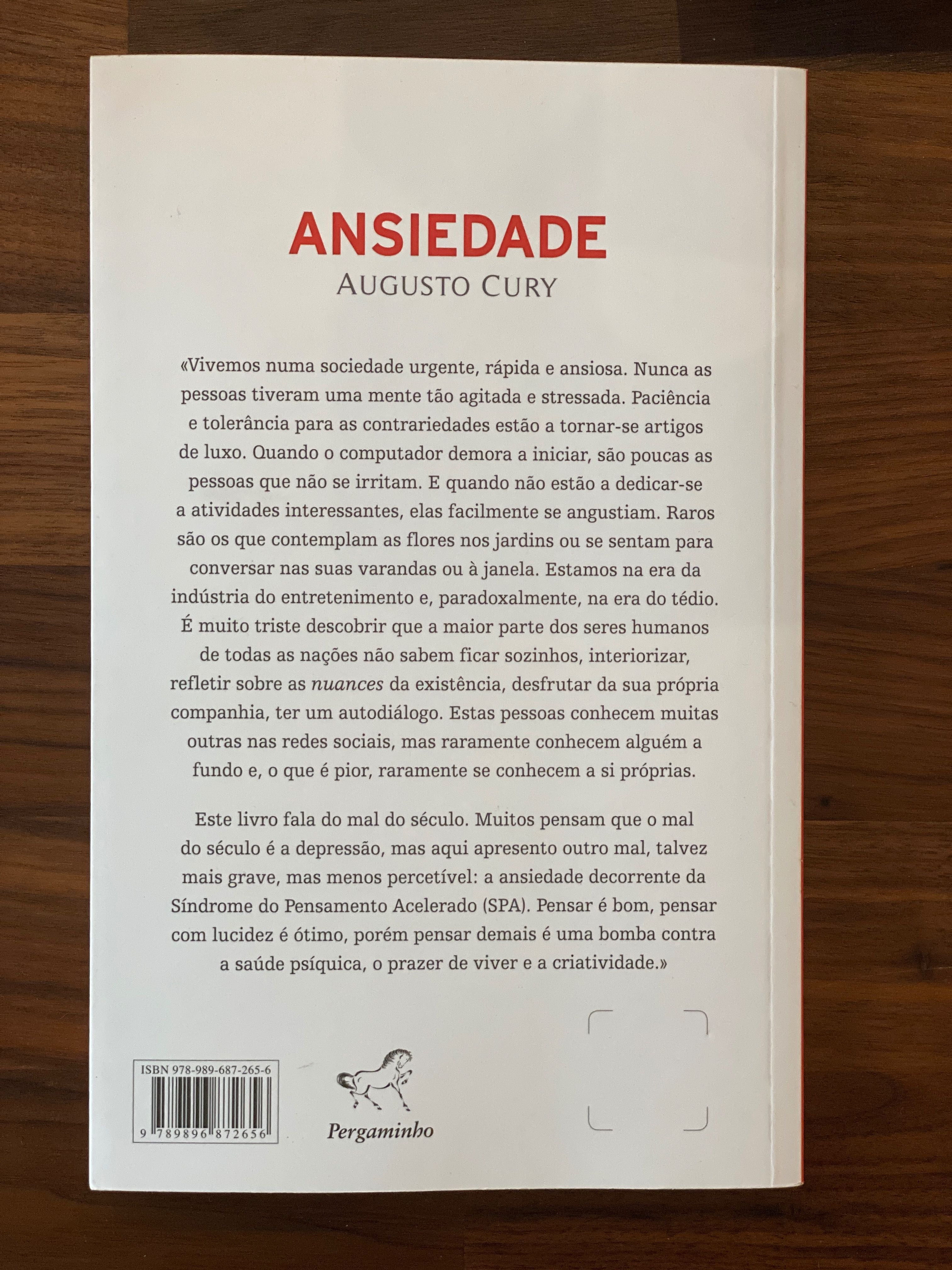 Livro Ansiedade Augusto Cury