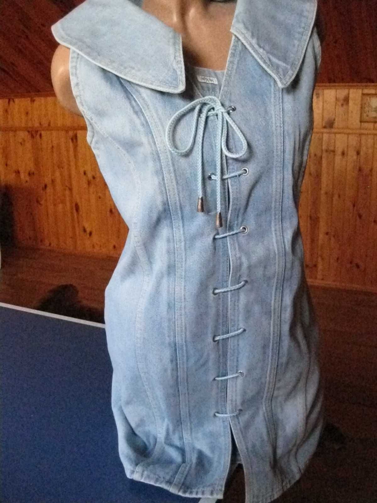 джинсовое платье р 46 стильное