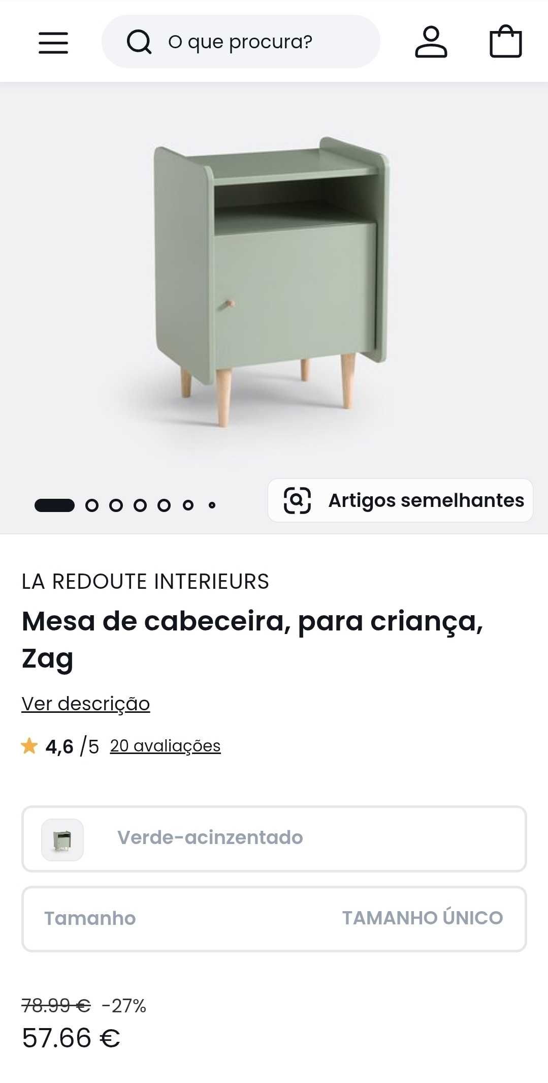 Conjunto de estante, mesa de cabeceira cor verde-acinzentado Laredoute
