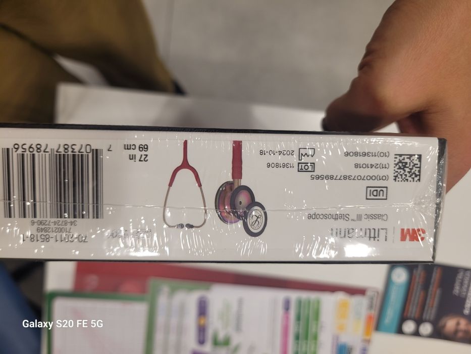 Nowy stetoskop Littmann Classic III,  Malinowy, Rainbow Edition