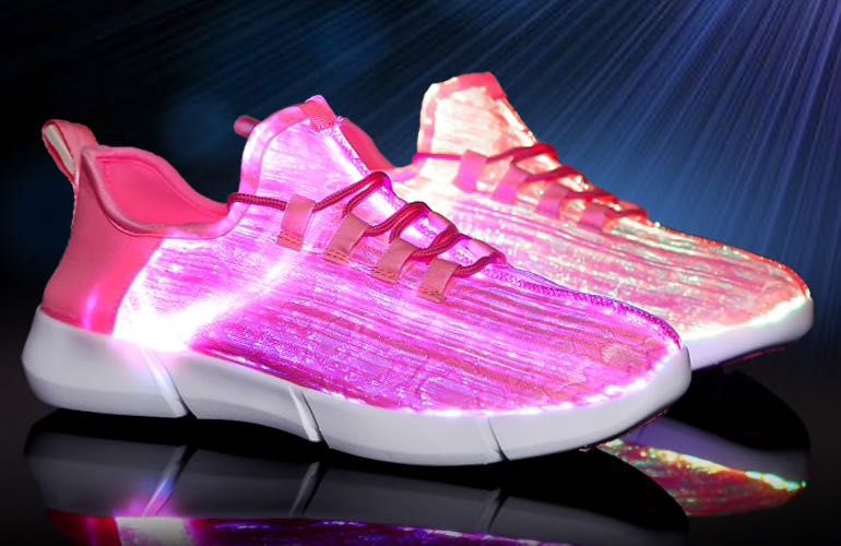Buty LED ze światłowodem Hit różowe świecące rozmiar 39