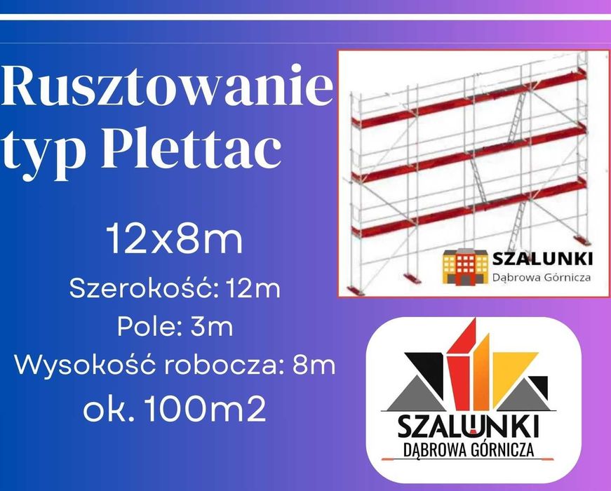 Rusztowanie typ Plettac zestaw 100m2 elewacja podest ocieplenie rama