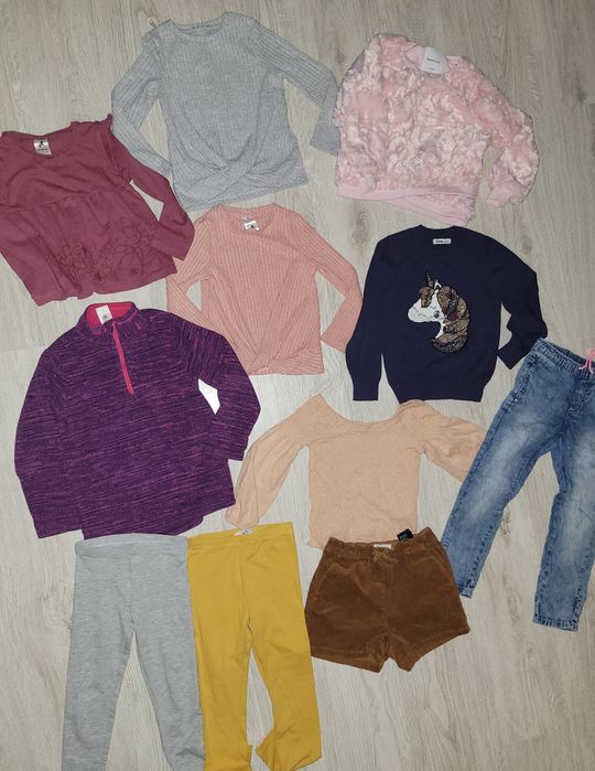 Mega paka zestaw 11 ubranek 110/116 dla dziewczynki na jesień H&M C&A