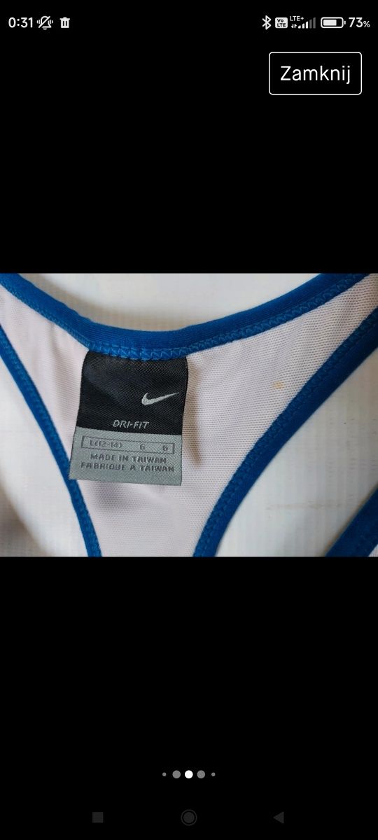 Top koszulka bokserka biało niebieska Nike L 40 XL 42