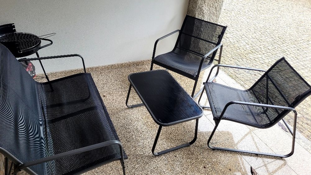 Conjunto de jardim preto