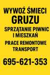 Opróżnianie piwnic, mieszkań, wywóz gruzu, śmieci złomu, meble agd