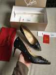 Oryginalne buty Louboutin 38 czarne skorzane cwieki szpilki