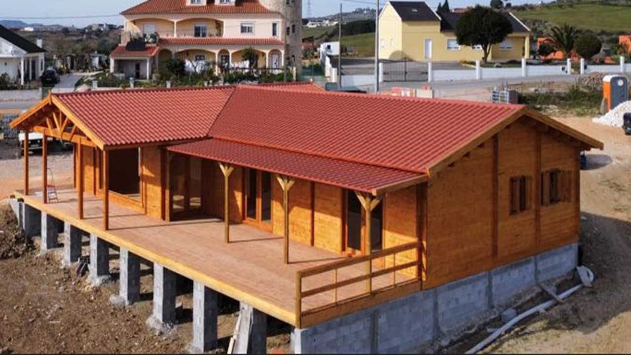 Casa de Madeira, T.4  Bungalow, Pré-Fabricada